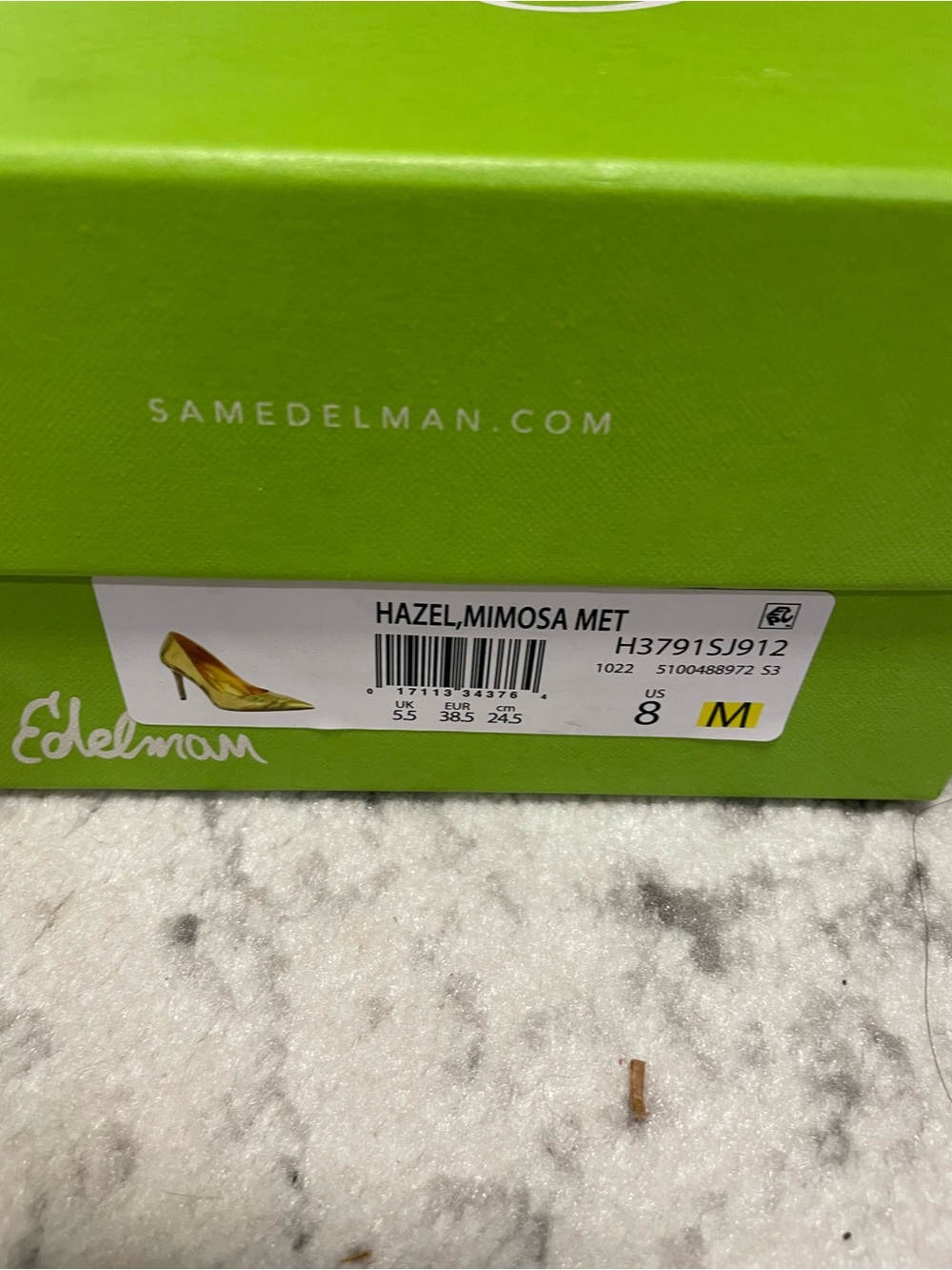 NIB Sam Edelman Hazel Pointed Toe Pump in Mimosa Metallic Gold – Size 8M - Picture 3 of 8